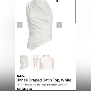 A.L.C. Draped Satin Top